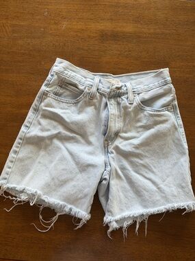 Light Wash Denim Cutoff Shorts - Women